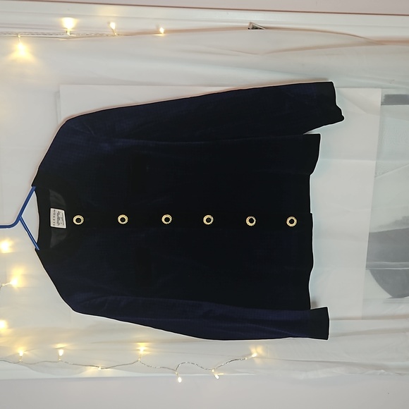 ALEXON Jackets & Blazers - ALEXON Royal Blue VELVET with Black stripe and black border Size8